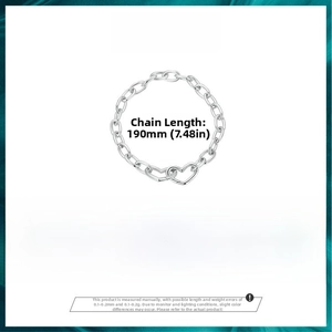 Detailed specs of s925 sterling silver interlocking double heart chain bracelet