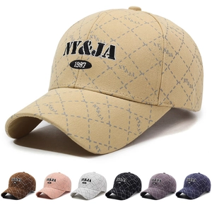 Baseball Cap Plaid Pattern Cotton Polyester Sun Protection Retro Street Style Embroidery For Men Women Adjustable