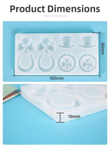Stampo in silicone con trifoglio e ferro di cavallo con dimensioni 160mm x 80mm