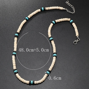 Detail of vintage beaded necklace showing 0.6cm width beads and 48cm length with clasp