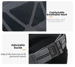 Detail of breathable mesh fabric and adjustable elastic buckle for outdoor sport cap