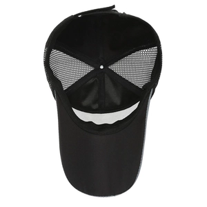 Men's outdoor breathable black mesh baseball cap with sun protection for fishing