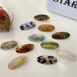 Acetate Oval Duckbill Hair Clips Handmade Retro Marble Pattern French Style Hair Styling Accessories For Women