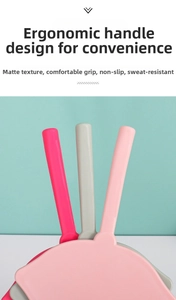 Detail showing non-slip matte texture handles in pink and grey for portable makeup mirrors