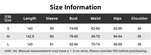 Detailed size chart for mesh floral jumpsuit showing cm measurements for S M and L