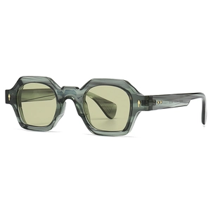 Retro Small Hexagonal Sunglasses For Women And Men UV400 Protection Plastic Frame Geometric Trendy Street Style Eyewear
