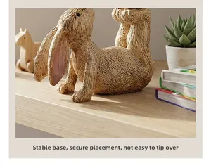Detailed close-up of rabbit ornament with stable base for modern home desktop decor