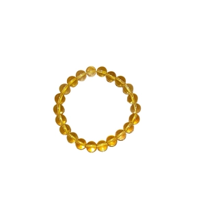 Elegant yellow citrine beaded bracelet with minimalist adjustable design for women