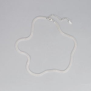 Minimalist S925 sterling silver four-row beaded choker necklace with adjustable chain