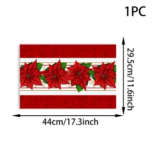 Detailed view of the Christmas poinsettia placemat with 44x29.5cm size specifications