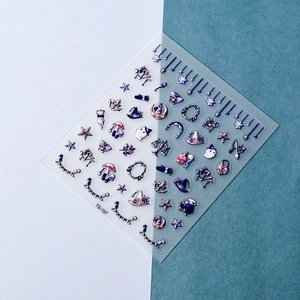 Detailed view of 5D Halloween nail stickers with ghost and wizard hat patterns