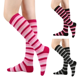 Colorful striped calf socks for dance and COS performance in high-quality fabric