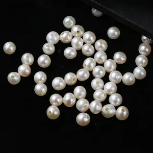 Natural 4-5mm freshwater pearls with large holes for DIY jewelry making and crafts