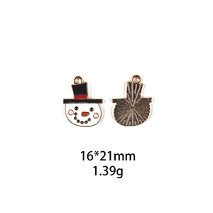 Detailed view of colorful enamel snowman charm with size 16x21mm and weight 1.39g