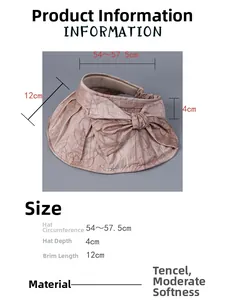 Size guide for Lyocell sun hat showing 12cm brim and 54-57.5cm head circumference
