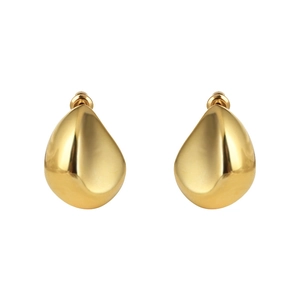 Minimalist 18K gold-plated drop earrings with polished finish for women