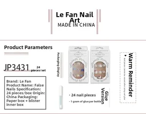 Vue détaillée du kit de faux ongles papillon 3D avec dégradé et ensemble de 24 pièces