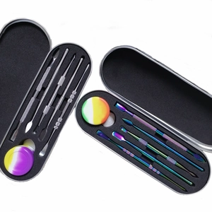 Stainless Steel Nail Art Tools Double Ended Cuticle Pusher Dead Skin Remover Wax Carving Tool With Storage Box Silicone Jar