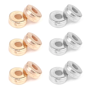 Platte ronde CCB-tussenkralen in goud en zilver voor DIY-sieraden maken