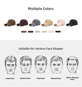Casquettes en velours côtelé en six couleurs avec détail C en métal et guide de visage