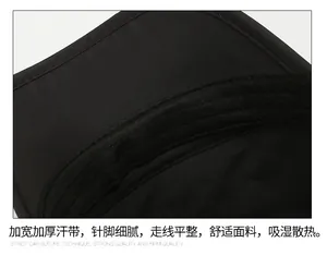 Détail de la bande anti-transpiration et des coutures haute densité sur la casquette plate