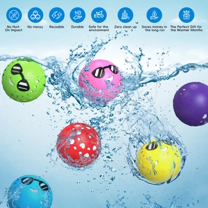 Reusable silicone water balloons with cartoon emoji faces for summer outdoor pool fun