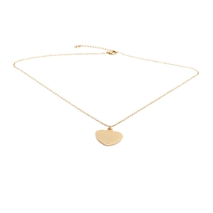 Polished gold titanium steel heart pendant necklace with adjustable lobster clasp closure