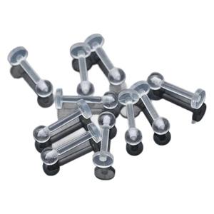 Clear acrylic labret studs for lip and cartilage piercings, transparent retainer set