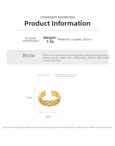 Detailed view of 18k gold plated mesh flower ring with cubic zirconia stones