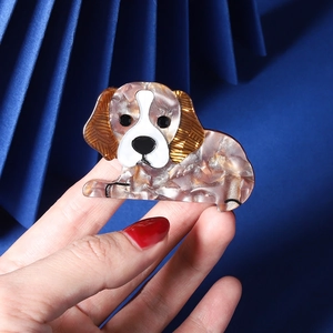Handmade beagle dog hair claw clip in acetate resin for women fashion accessory
