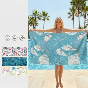 Microfiber Beach Towel Quick Dry Sand Free Super Absorbent Ocean Print Bath Towels For Swimming Pool Travel Adults