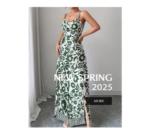 Detail of elegant V-neck knot floral jumpsuit with waist cutout and leg slit