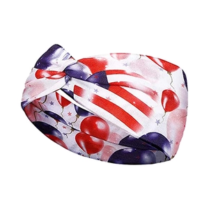 Vintage knot headband with American flag stars and stripes for yoga and running