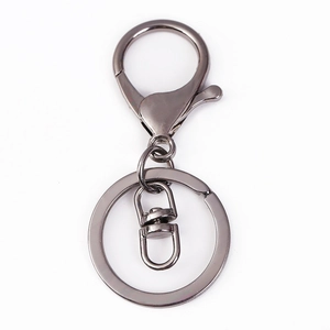 Durable alloy lobster clasp keychain accessory in gun black finish for DIY bag pendants