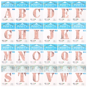 16-inch rose gold foil letter balloons A-X in individual packaging for party decor