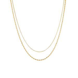 Double Layer Necklace 18K Gold Plated Stainless Steel Wheat Ear Rice Bead Hypoallergenic Chic Elegant Jewelry For Women