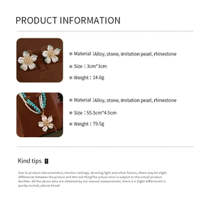 Spécifications de taille et de matériau pour l'ensemble collier et boucles d'oreilles