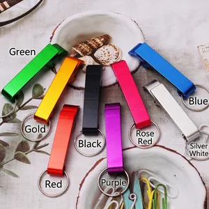 Multicolor aluminum alloy bottle opener keychains in 8 metallic finishes for daily use