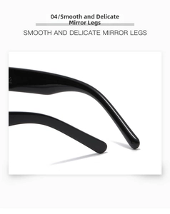 Macro shot of smooth polished black temple tips for comfortable ergonomic fit