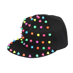 Punk Spiked Baseball Cap Polyester Hip Hop Snapback Hut Mit Bunten Kunststoff Nieten Für Herren Damen Streetwear