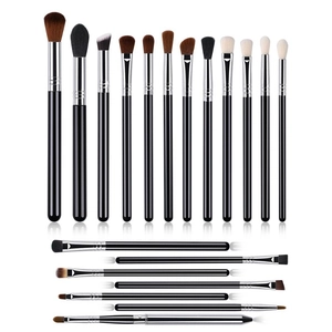 12-piece professional black eyeshadow and eye makeup brush set for detailed blending