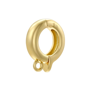 18K gold-plated oval double ring connector for pearl necklaces and DIY jewelry making