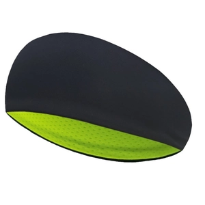 Elastic breathable sports headband in black and neon yellow for running and yoga