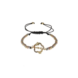 Bracciale MAMA farfalla con zirconi e cordino regolabile con perline colorate regalo