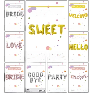 16-inch metallic foil HELLO letter balloons in gold and silver for party decorations