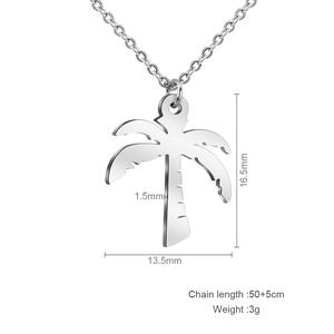 Spécifications de taille pour le pendentif cocotier avec une hauteur de 16,5 mm