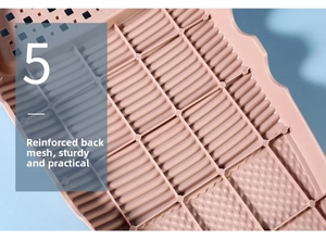 Detail of the reinforced grid structure on the back of a durable plastic washboard