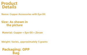 Detailed specs for copper evil eye charm with zircon and enamel for DIY jewelry