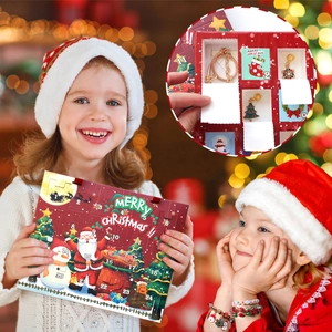 Kids Christmas advent calendar with DIY charm bracelets and festive jewelry pendants