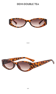 Front and side view of Y2K small frame sunglasses in demi-double tea tortoiseshell finish